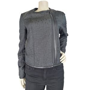 ALL SAINTS Black Francis Jacket Quilted Moto Jacket Women's Sz 6 NWT